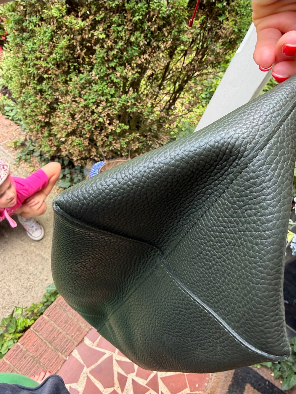 Mansur Gavriel Dark Green Everyday Cabas Leather Hobo Bag - Picture 10 of 12